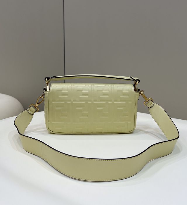 Fendi original lambskin medium baguette bag 8BR600 light yellow