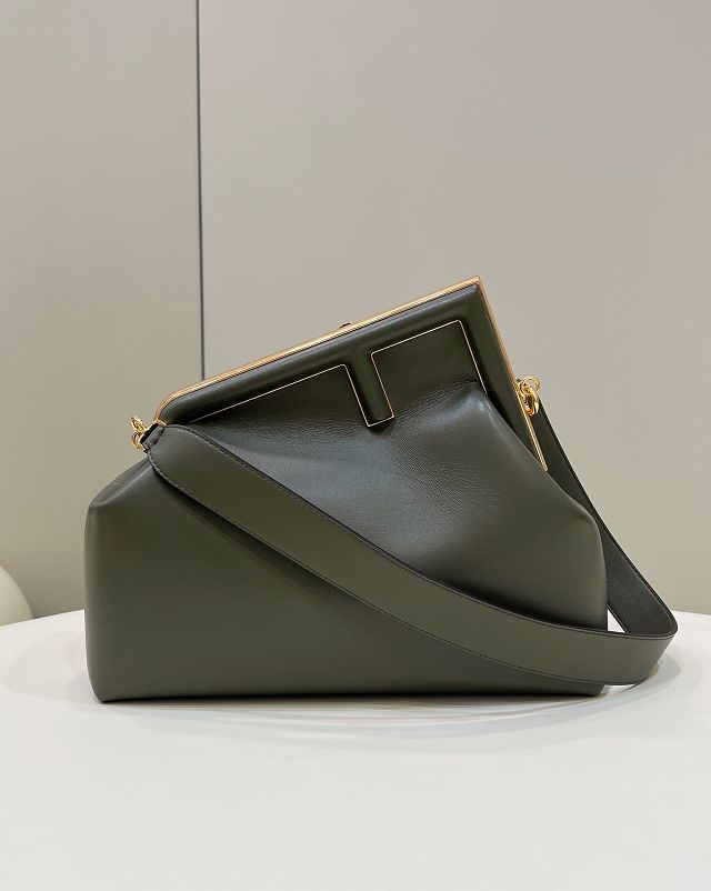 Fendi original lambskin medium first bag 8BP127 green