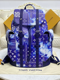 Louis vuitton original calfskin christopher backpack M20554 blue