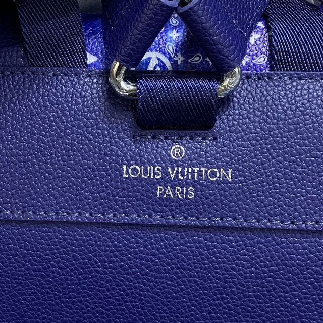 Louis vuitton original calfskin christopher backpack M20554 blue