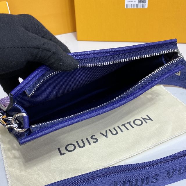 Louis vuitton original calfskin gaston wearable wallet M81431 blue