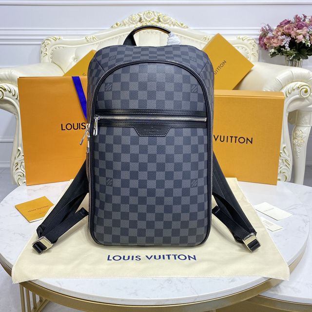 Louis vuitton original damier graphite michael backpack N45279 black