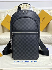 Louis vuitton original damier graphite michael backpack N58024 black