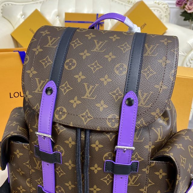 Louis vuitton original monogram canvas christopher backpack mm M46272 purple