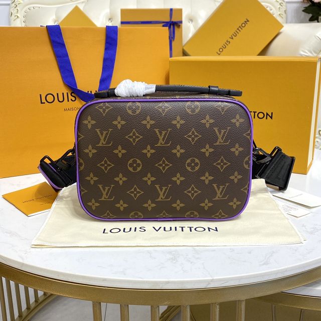Louis vuitton original monogram canvas s lock messenger bag M46246 purple