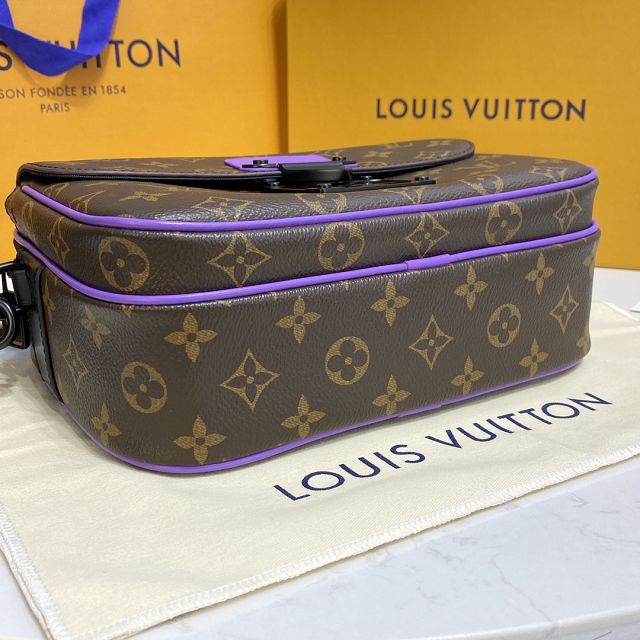 Louis vuitton original monogram canvas s lock messenger bag M46246 purple