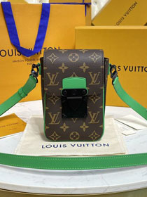 Louis vuitton original monogram canvas s-lock wearable wallet M81522 green