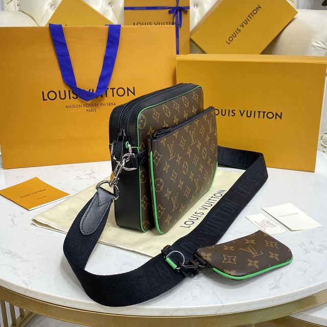 Louis vuitton original monogram canvas trio messenger bag M46266 green