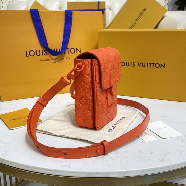 Louis vuitton original calfskin s-lock wearable wallet M81525 orange