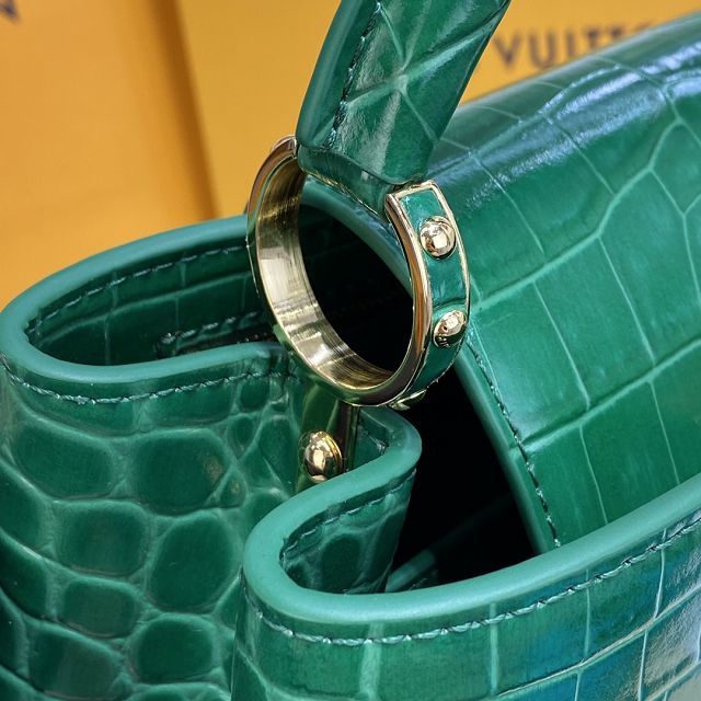 Louis vuitton original crocodile calfskin capucines BB handbag N92175 green