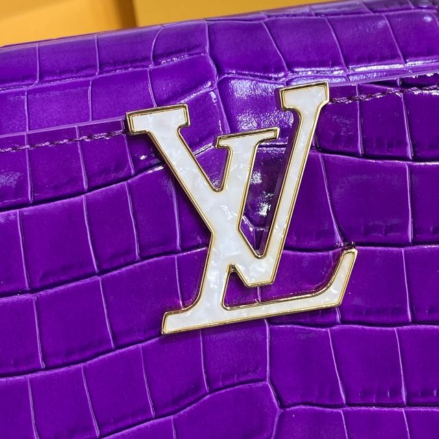 Louis vuitton original crocodile calfskin capucines BB handbag N92175 purple