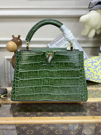 Louis vuitton original crocodile calfskin capucines BB handbag N93344 green