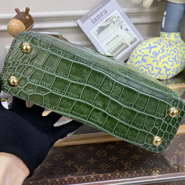 Louis vuitton original crocodile calfskin capucines BB handbag N93344 green