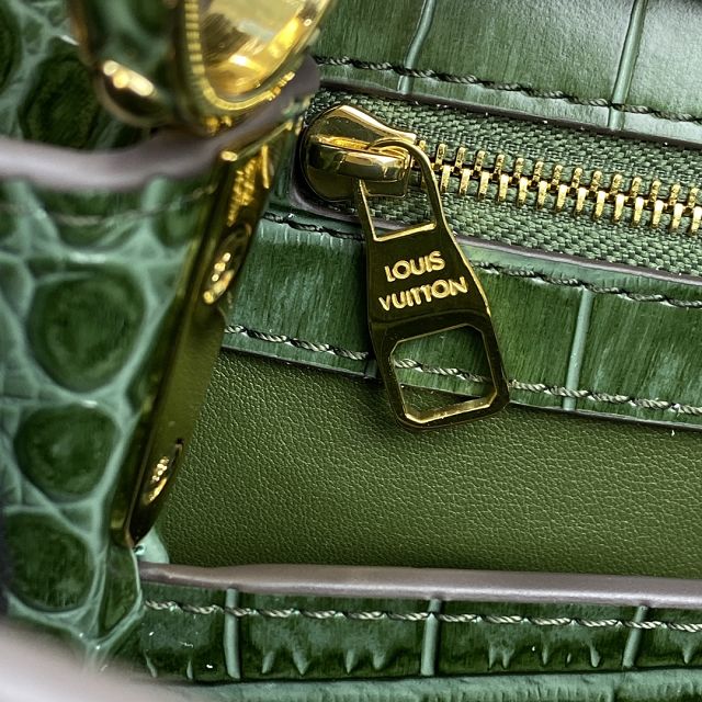 Louis vuitton original crocodile calfskin capucines BB handbag N93344 green