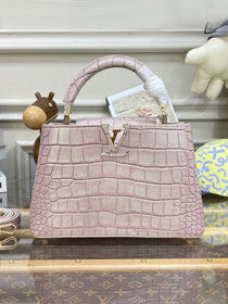 Louis vuitton original crocodile calfskin capucines BB handbag N93344 pink