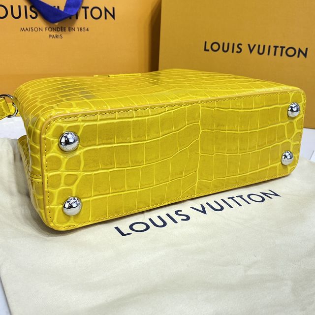 Louis vuitton original crocodile calfskin capucines BB handbag N93344 yellow