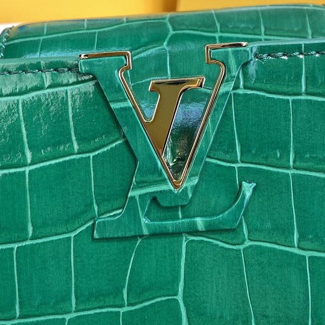 Louis vuitton original crocodile calfskin capucines mini handbag M56984 green