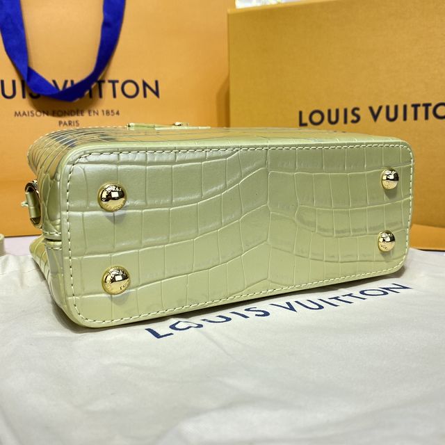 Louis vuitton original crocodile calfskin capucines mini handbag N93372 champagne