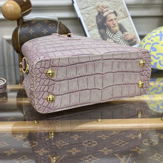 Louis vuitton original crocodile calfskin capucines mini handbag N93701 pink
