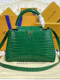 Louis vuitton original crocodile calfskin capucines mm handbag N94260 green