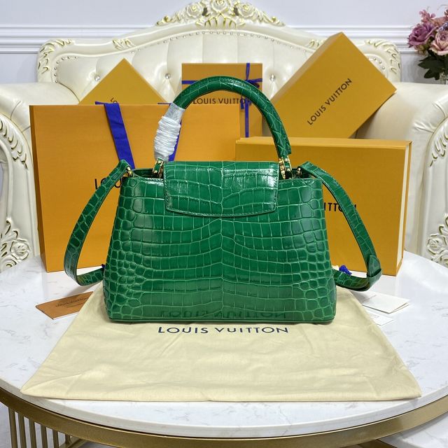 Louis vuitton original crocodile calfskin capucines mm handbag N94260 green