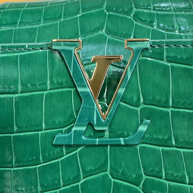 Louis vuitton original crocodile calfskin capucines mm handbag N94260 green