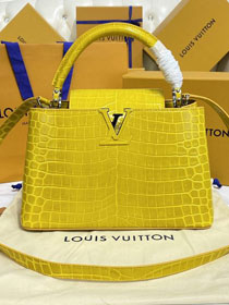 Louis vuitton original crocodile calfskin capucines mm handbag N94260 yellow