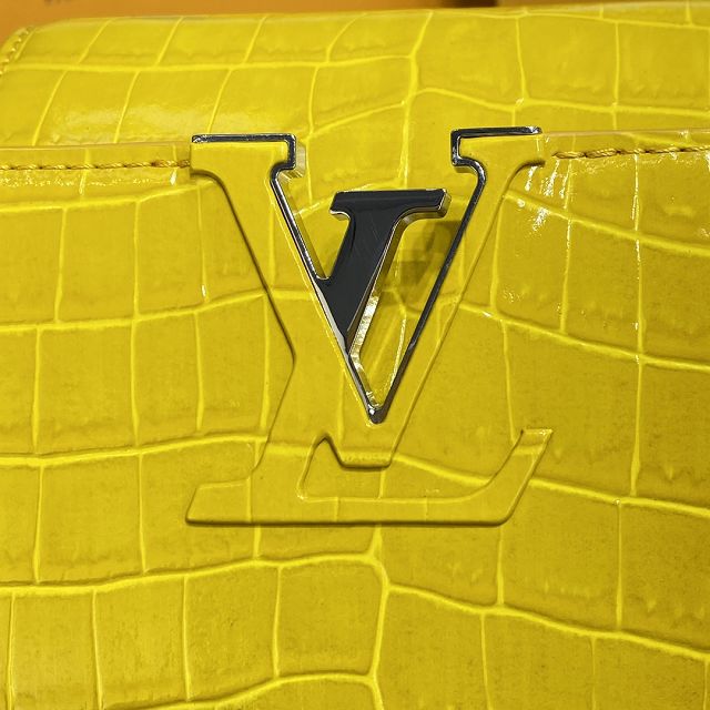 Louis vuitton original crocodile calfskin capucines mm handbag N94260 yellow