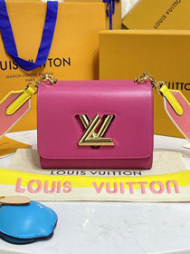 Louis vuitton original epi leather twist pm M20693 rose red