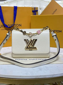 Louis vuitton original epi leather twist pm M20840 white