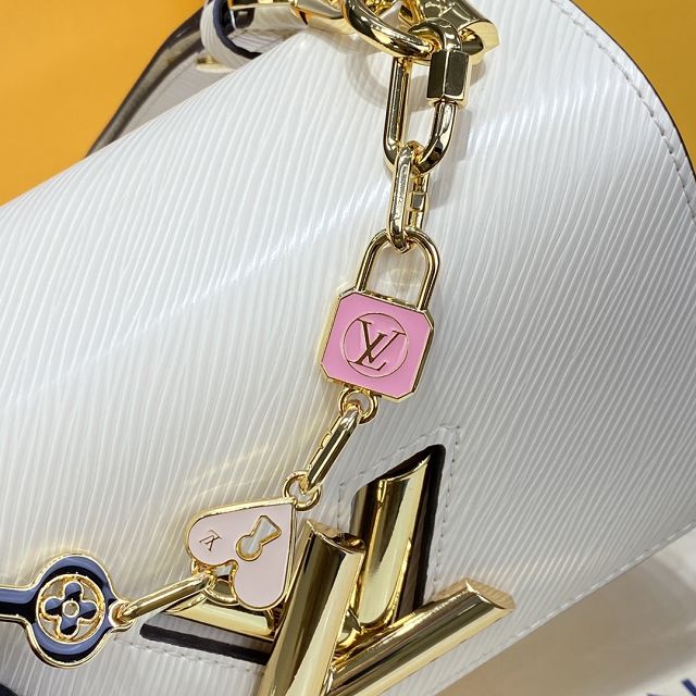 Louis vuitton original epi leather twist pm M20840 white