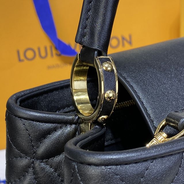 Louis vuitton original lambskin capucines mm handbag M55366 black