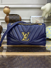 2022 Louis vuitton original calfskin new wave chain bag M20615 navy blue