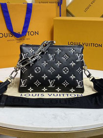 Louis vuitton original lambskin coussin BB bag M57993 black&silver