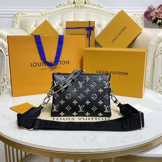 Louis vuitton original lambskin coussin BB bag M57993 black&silver