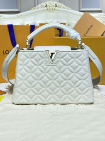 Louis vuitton original lambskin capucines BB handbag M55365 white