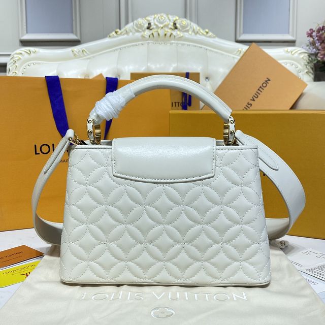 Louis vuitton original lambskin capucines BB handbag M55365 white