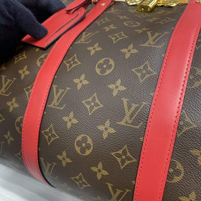 Louis vuitton original monogram canvas keepall 50 M46259 red