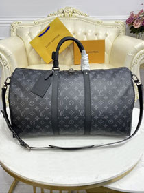 Louis vuitton original monogram eclipse keepall 50 bag m40568 black