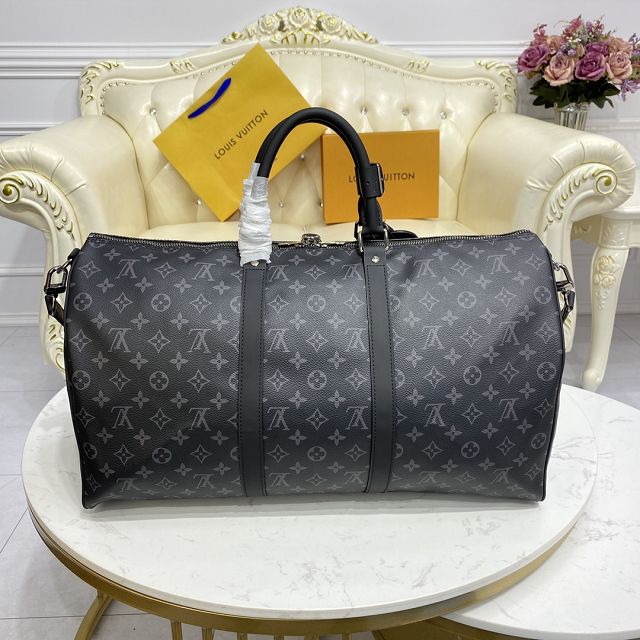 Louis vuitton original monogram eclipse keepall 50 bag m40568 black