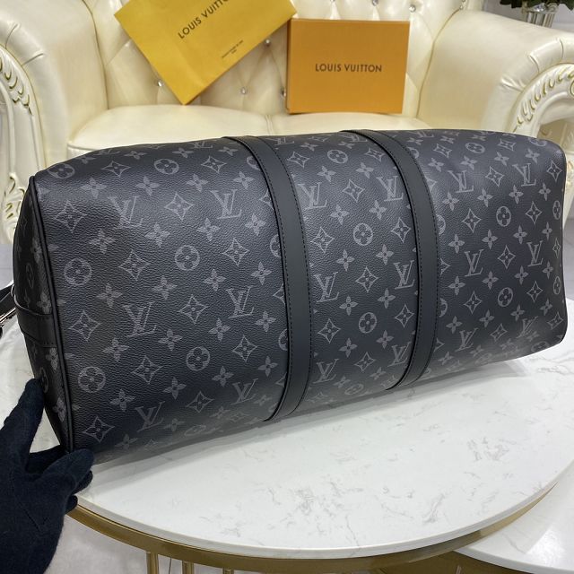 Louis vuitton original monogram eclipse keepall 50 bag m40568 black