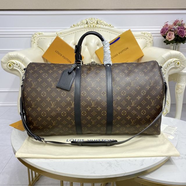 Louis vuitton original monogram canvas keepall 55 bag M56714 black