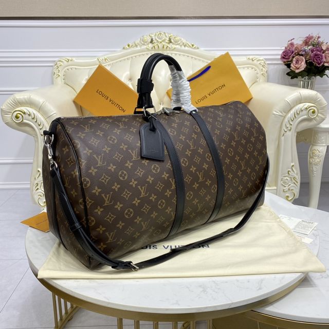 Louis vuitton original monogram canvas keepall 55 bag M56714 black