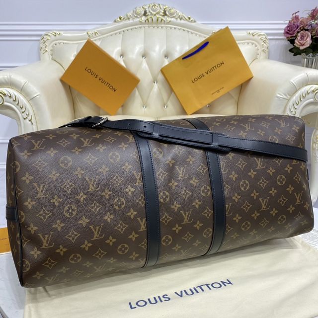 Louis vuitton original monogram canvas keepall 55 bag M56714 black