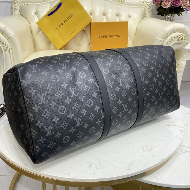 Louis vuitton original monogram canvas keepall 55 bag m40605 black