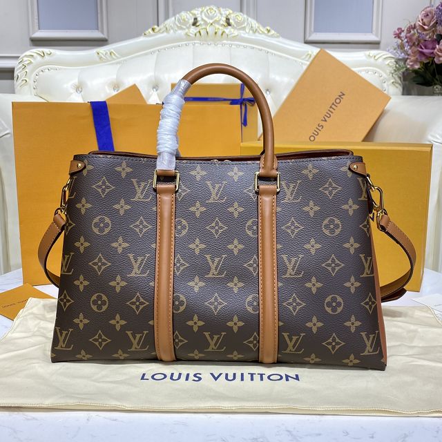 Louis vuitton original monogram soufflot handbag mm M44817 caramel