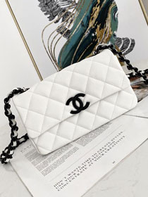 CC original grained calfskin mini flap bag AS2302 white