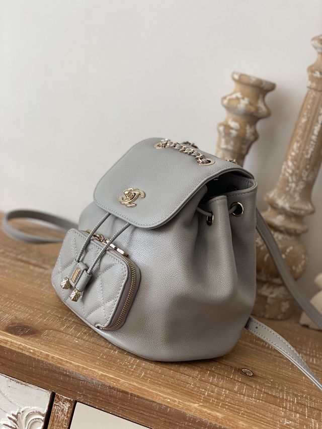 CC original grained calfskin mini backpack AS3530 grey