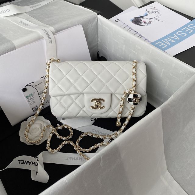 CC original lambskin flap bag AS1787-2 white