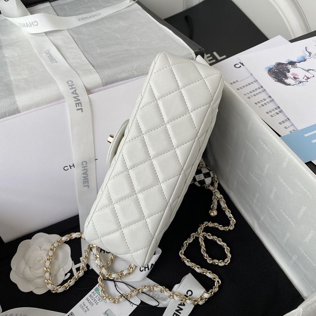 CC original lambskin flap bag AS1787-2 white